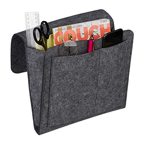 Relaxdays Betttasche, zum Einhängen, 5 Fächer, Aufbewahrung Bett, Sofa, Filz Bettorganizer HBT 26 x 28 x 5cm, dunkelgrau Relaxdays Betttasche, zum Einhängen, 5 Fächer, Aufbewahrung Bett, Sofa, Filz Bettorganizer HBT 26 x 28 x 5cm, dunkelgrau von Relaxdays