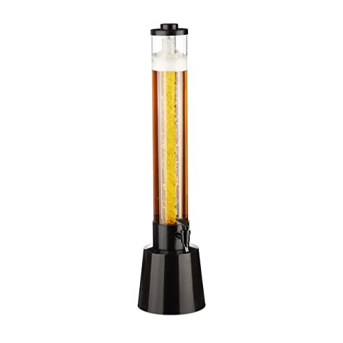 Relaxdays Biersäule mit Zapfhahn, 3 l, Getränkespender mit Kühlung, Biertower Garten, Zapfsäule, transparent/schwarz Relaxdays Biersäule mit Zapfhahn, 3 l, Getränkespender mit Kühlung, Biertower Garten, Zapfsäule, transparent/schwarz von Relaxdays