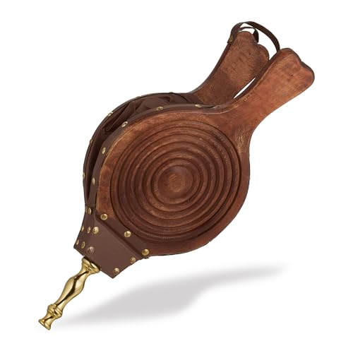 Relaxdays Blasebalg, Holz, Luftgebläse für Grill & Kamin, Länge: 47 cm, rustikales Design, Handblasebalg, braun/gold Relaxdays Blasebalg, Holz, Luftgebläse für Grill & Kamin, Länge: 47 cm, rustikales Design, Handblasebalg, braun/gold von Relaxdays