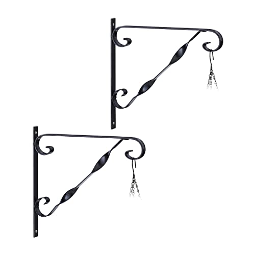 Relaxdays Blumenampel Halterung, 2er Set, Wandmontage, HxBxT: 28x30x2 cm, Ampelhaken für außen & innen, Eisen, schwarz Relaxdays Blumenampel Halterung, 2er Set, Wandmontage, HxBxT: 28x30x2 cm, Ampelhaken für außen & innen, Eisen, schwarz von Relaxdays