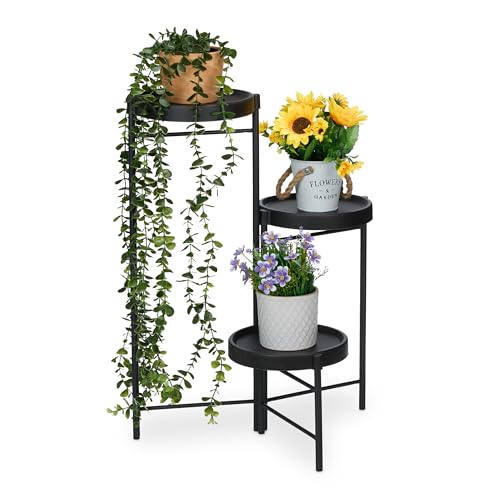 Relaxdays Blumenregal mit 3 runden Ablagen, für Blumen- & Pflanzentöpfe, Pflanzentreppe, HBT: 65 x 44 x 44 cm, schwarz Relaxdays Blumenregal mit 3 runden Ablagen, für Blumen- & Pflanzentöpfe, Pflanzentreppe, HBT: 65 x 44 x 44 cm, schwarz von Relaxdays