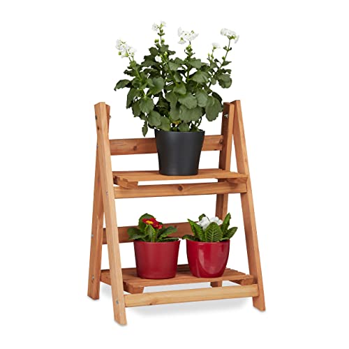 Relaxdays Blumentreppe aus Holz, Blumenständer für innen, 2-stufig, Leiterregal, Klappbar, HBT: ca. 51 x 41 x 25 cm, braun Relaxdays Blumentreppe aus Holz, Blumenständer für innen, 2-stufig, Leiterregal, Klappbar, HBT: ca. 51 x 41 x 25 cm, braun von Relaxdays