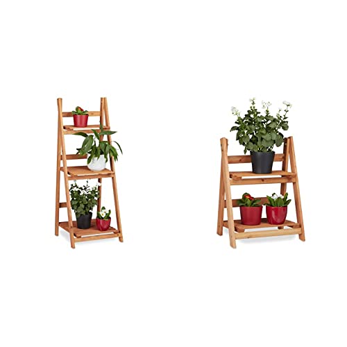Relaxdays Blumentreppe aus Holz, Blumenständer für innen & Blumentreppe aus Holz, Blumenständer für innen, 2-stufig, Leiterregal, Klappbar, HBT: ca. 51 x 41 x 25 cm, braun Relaxdays Blumentreppe aus Holz, Blumenständer für innen & Blumentreppe aus Holz, Blumenständer für innen, 2-stufig, Leiterregal, Klappbar, HBT: ca. 51 x 41 x 25 cm, braun von Relaxdays