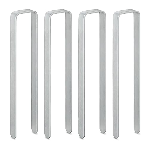 Relaxdays Bodenanker, 4er Set, Erdanker Rosenbogen, U-Form, verzinkt, stabil, XXL Erdhaken, HBT: 30 x 6 x 2,5 cm, Silber von Relaxdays