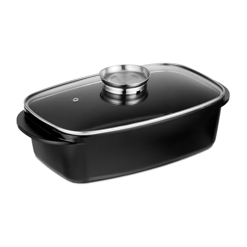 Relaxdays Bräter mit Deckel, Bratentopf 5 L, beschichteter Universalbräter mit Aromaknopf, Elektro- & Gasherd, schwarz Relaxdays Bräter mit Deckel, Bratentopf 5 L, beschichteter Universalbräter mit Aromaknopf, Elektro- & Gasherd, schwarz von Relaxdays