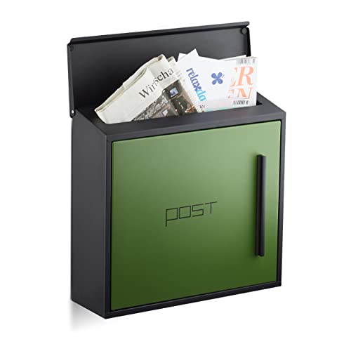 Relaxdays 10020771_641 Briefkasten modern Zweifarben Design, schwarz-grün, HxBxT: 33 x 35 x 12,5 cm Relaxdays 10020771_641 Briefkasten modern Zweifarben Design, schwarz-grün, HxBxT: 33 x 35 x 12,5 cm von Relaxdays