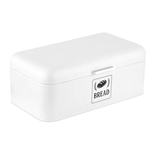 Relaxdays Brotkasten, Brotbox mit Deckel & Griff, HBT: 16x42x22,5 cm, Brot aufbewahren, Brotkiste Retro, Metall, weiß Relaxdays Brotkasten, Brotbox mit Deckel & Griff, HBT: 16x42x22,5 cm, Brot aufbewahren, Brotkiste Retro, Metall, weiß von Relaxdays