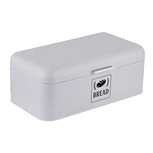 Relaxdays Brotkasten, Brotbox mit Deckel & Griff, HBT: 16x42x22,5 cm Brot aufbewahren, Brotkiste Retro, Metall, grau Relaxdays Brotkasten, Brotbox mit Deckel & Griff, HBT: 16x42x22,5 cm Brot aufbewahren, Brotkiste Retro, Metall, grau von Relaxdays