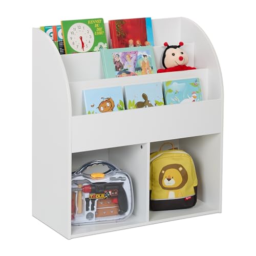 Relaxdays Bücherregal Kinder, HBT: 78,5 x 72 x 33,5 cm, 5 offene Fächer für Bücher, Kinderbücherregal, Kinderregal, weiß Relaxdays Bücherregal Kinder, HBT: 78,5 x 72 x 33,5 cm, 5 offene Fächer für Bücher, Kinderbücherregal, Kinderregal, weiß von Relaxdays