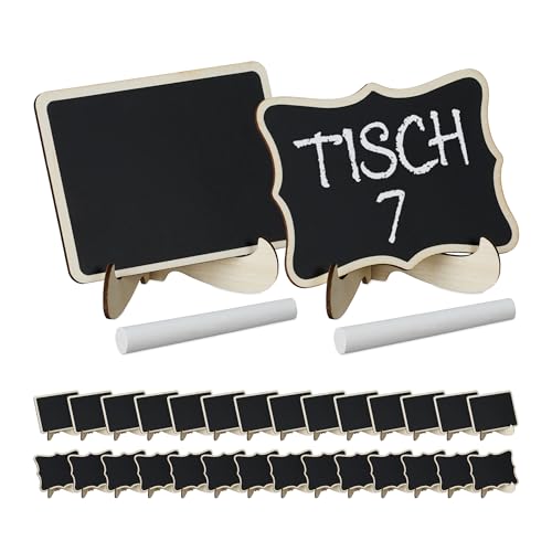 Relaxdays Buffet Schilder, 30er Set, kleine Tafeln zum Beschriften, Holz, mit 2X Kreide, Preisschilder, Natur/schwarz Relaxdays Buffet Schilder, 30er Set, kleine Tafeln zum Beschriften, Holz, mit 2X Kreide, Preisschilder, Natur/schwarz von Relaxdays