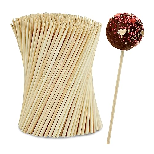 Relaxdays Cake Pop, 250 Stück, 15 cm lang, Lollipop Sticks aus Bambus, Popcake Stäbchen, Kuchen am Stiel, Natur von Relaxdays