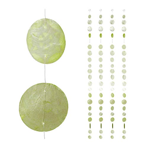 Relaxdays Capiz Girlande 4er Set, für Fenster, Balkon, Tür, Muschelplättchen Vorhang, Dekoketten 180 cm, Stern, hellgrün Relaxdays Capiz Girlande 4er Set, für Fenster, Balkon, Tür, Muschelplättchen Vorhang, Dekoketten 180 cm, Stern, hellgrün von Relaxdays