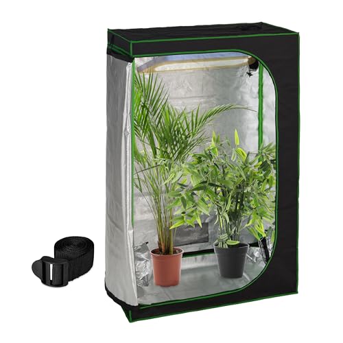 Relaxdays Growzelt, HxBxT: 180x120x60 cm, reflektierende Innenfolie, lichtundurchlässig, indoor Zuchtzelt, schwarz/grün Relaxdays Growzelt, HxBxT: 180x120x60 cm, reflektierende Innenfolie, lichtundurchlässig, indoor Zuchtzelt, schwarz/grün von Relaxdays