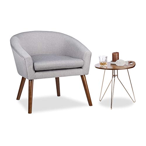 Relaxdays Cocktailsessel Retro, weich, bequem, abnehmbares Sitzkissen, runder Klubsessel, HxBxT: 71 x 74 x 67 cm, grau Relaxdays Cocktailsessel Retro, weich, bequem, abnehmbares Sitzkissen, runder Klubsessel, HxBxT: 71 x 74 x 67 cm, grau von Relaxdays