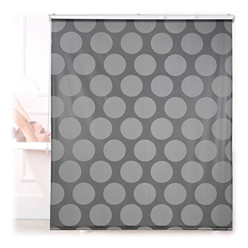 Relaxdays Duschrollo, 140x240 cm, Seilzugrollo für Dusche & Badewanne, Badrollo wasserabweisend, Decke & Fenster, grau Relaxdays Duschrollo, 140x240 cm, Seilzugrollo für Dusche & Badewanne, Badrollo wasserabweisend, Decke & Fenster, grau von Relaxdays