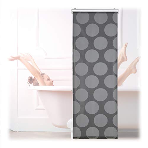 Relaxdays Duschrollo, 60x240 cm, Seilzugrollo für Dusche & Badewanne, Badrollo wasserabweisend, Decke & Fenster, grau, Aluminium von Relaxdays