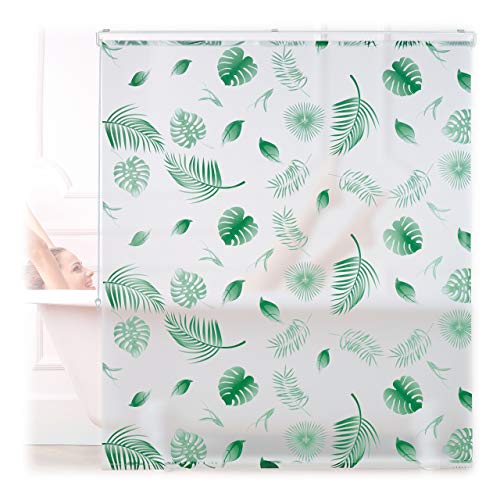 Relaxdays Duschrollo Blätter, 140x240cm, Seilzugrollo f. Dusche & Badewanne, wasserabweisend, Decke & Fenster, weiß/grün Relaxdays Duschrollo Blätter, 140x240cm, Seilzugrollo f. Dusche & Badewanne, wasserabweisend, Decke & Fenster, weiß/grün von Relaxdays