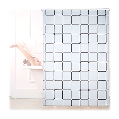 Relaxdays Duschrollo Square, wasserabweisend, Retro Badrollo Wanne u. Dusche, Deckenmontage, 160x240cm, semitransparent von Relaxdays