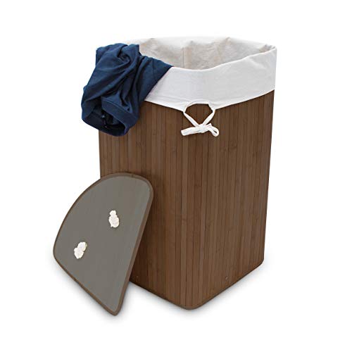Relaxdays Eckwäschekorb Bambus, faltbare Wäschebox 60 l, platzsparend, Wäschesack Baumwolle, 65 x 49,5 x 37 cm, braun Relaxdays Eckwäschekorb Bambus, faltbare Wäschebox 60 l, platzsparend, Wäschesack Baumwolle, 65 x 49,5 x 37 cm, braun von Relaxdays