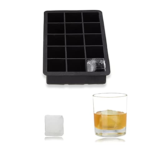 Relaxdays Eiswürfelform Silikon, für 3,5 cm Eiswürfel, BPA-frei, für Cocktails, HxBxT: 3,5 x 19,5 x 12,5 cm, schwarz von Relaxdays