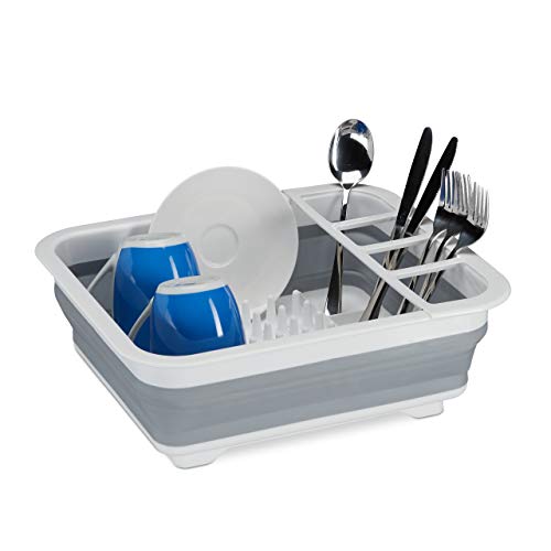Relaxdays Falt Abtropfgestell, Geschirr & Besteck, Abtropfkorb Küche & Camping, faltbar, Silikon, Kunststoff, weiß-grau 10027853_111, 12.5 x 36.5 x 31.5 cm Relaxdays Falt Abtropfgestell, Geschirr & Besteck, Abtropfkorb Küche & Camping, faltbar, Silikon, Kunststoff, weiß-grau 10027853_111, 12.5 x 36.5 x 31.5 cm von Relaxdays