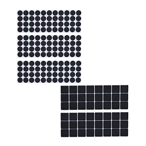 Relaxdays Filzgleiter selbstklebend, 180er Pack, runde & eckige Möbelgleiter, Kratzschutz, Klebefilz Möbel, schwarz von Relaxdays