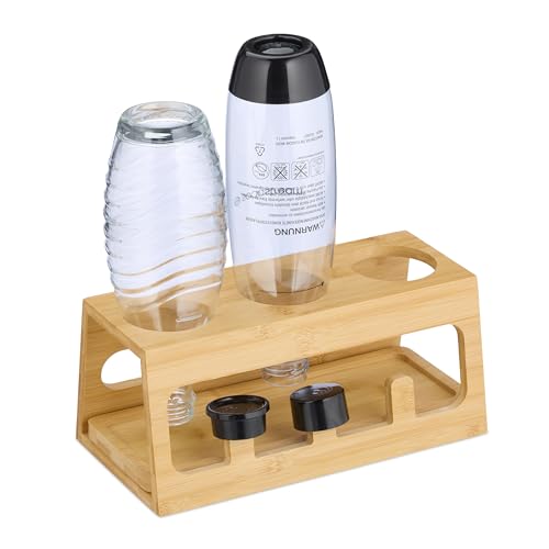 Relaxdays Flaschenhalter kompatibel mit Sodastream-Flaschen, Bambus, mit Abtropfschale, 3er Flaschenständer, natur Relaxdays Flaschenhalter kompatibel mit Sodastream-Flaschen, Bambus, mit Abtropfschale, 3er Flaschenständer, natur von Relaxdays