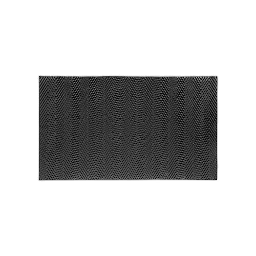 Relaxdays Fußmatte Gummi, Zickzack Motiv, 75 x 45 cm, rutschfest, innen & außen, widerstandsfähig, Türvorleger, schwarz von Relaxdays