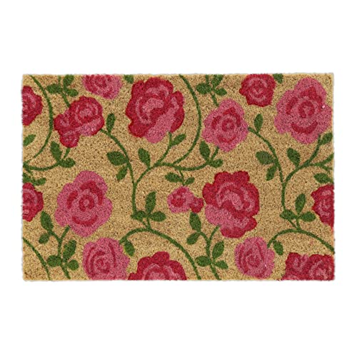 Relaxdays Fußmatte Kokos, Rosen-Motiv, Fußabtreter 40x60 cm, Türvorleger innen & außen, rutschfest, Türmatte, pink/Natur Relaxdays Fußmatte Kokos, Rosen-Motiv, Fußabtreter 40x60 cm, Türvorleger innen & außen, rutschfest, Türmatte, pink/Natur von Relaxdays