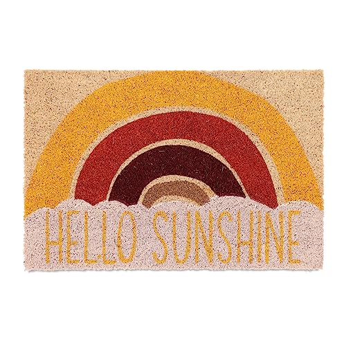 Relaxdays Fußmatte Kokos, Türvorleger Hello Sunshine, 40 x 60 cm, rutschfest, wetterfest, Abtreter innen & außen, bunt von Relaxdays