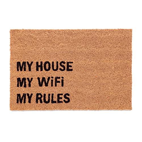 Relaxdays Fußmatte Kokos, Türvorleger mit Spruch, 60 x 40 cm, rutschfest, Fußabstreifer innen & außen, Natur/schwarz Relaxdays Fußmatte Kokos, Türvorleger mit Spruch, 60 x 40 cm, rutschfest, Fußabstreifer innen & außen, Natur/schwarz von Relaxdays