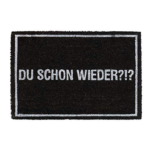 Relaxdays Fußmatte Kokos "Du schon wieder", rutschfester Schuhabtreter, innen & außen, Kokosmatte 40x60 cm, schwarz/weiß, 1 Stück von Relaxdays