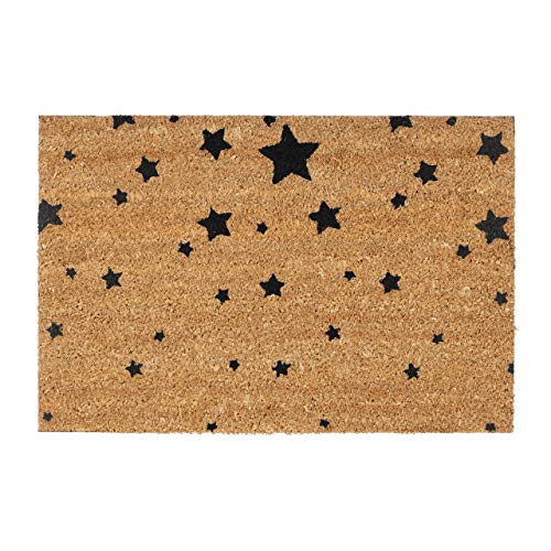 Relaxdays Fußmatte Kokos Motiv STERNE 40 x 60 Kokosmatte mit rutschfester PVC Unterlage Türmatte und Fußabtreter aus Kokosfaser als Schmutzfangmatte und Sauberlaufmatte oder Türvorleger, schwarz Relaxdays Fußmatte Kokos Motiv STERNE 40 x 60 Kokosmatte mit rutschfester PVC Unterlage Türmatte und Fußabtreter aus Kokosfaser als Schmutzfangmatte und Sauberlaufmatte oder Türvorleger, schwarz von Relaxdays