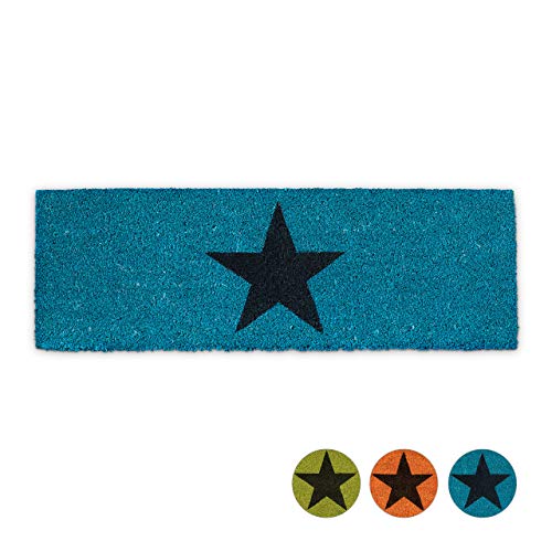 Relaxdays Fußmatte schmal STERN aus Kokos und Gummi PVC als Fußabtreter für Außen & Innen Eingangsmatte mit rutschfestem Boden als Türvorleger und Türmatte HBT: 1,5 x 75 x 25 cm, blau Relaxdays Fußmatte schmal STERN aus Kokos und Gummi PVC als Fußabtreter für Außen & Innen Eingangsmatte mit rutschfestem Boden als Türvorleger und Türmatte HBT: 1,5 x 75 x 25 cm, blau von Relaxdays