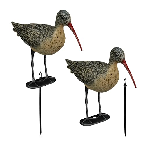 Relaxdays Gartenfigur Vogel, 2er Set, HBT 33x13x43 cm, zum Hinstellen, Kunststoff, wetterfeste Gartendeko, schwarz/braun von Relaxdays