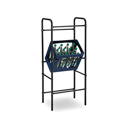 Relaxdays Getränkekistenregal, HxBxT 116 x 50 x 34 cm, Getränkekistenständer für 3 Kisten, Stahl, Getränkeregal, schwarz Relaxdays Getränkekistenregal, HxBxT 116 x 50 x 34 cm, Getränkekistenständer für 3 Kisten, Stahl, Getränkeregal, schwarz von Relaxdays