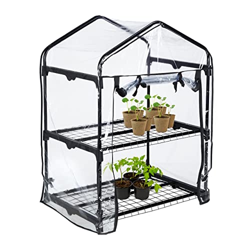 Relaxdays Gewächshaus Balkon, PVC-Folie, Stahl, HxBxT: 94 x 69 x 49 cm, Foliengewächshaus 2 Ebenen, schwarz/transparent Relaxdays Gewächshaus Balkon, PVC-Folie, Stahl, HxBxT: 94 x 69 x 49 cm, Foliengewächshaus 2 Ebenen, schwarz/transparent von Relaxdays