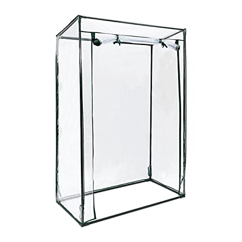 Relaxdays Gewächshaus für Tomaten 150 x 100 x 50 cm HxBxT, Schrägdach Foliengewächshaus mit PVC Folie, transparent, Tomatengewächshaus Diagonales Dach von Relaxdays