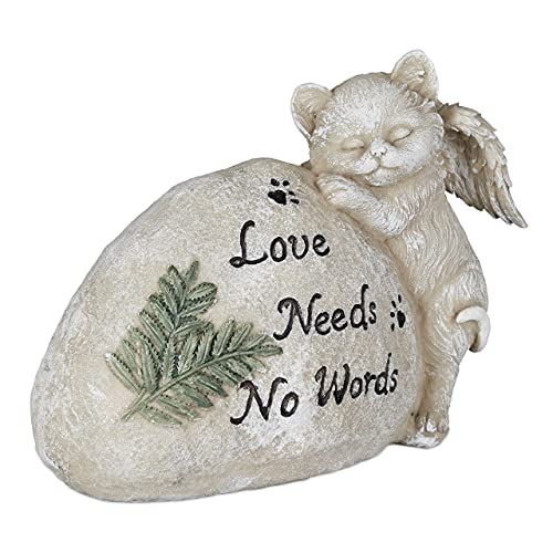 Relaxdays Grabschmuck für Katze, Gartendeko Figur, Andenken Tier, Grabstein mit Spruch, Katzenengel, wetterfest, Creme Relaxdays Grabschmuck für Katze, Gartendeko Figur, Andenken Tier, Grabstein mit Spruch, Katzenengel, wetterfest, Creme von Relaxdays