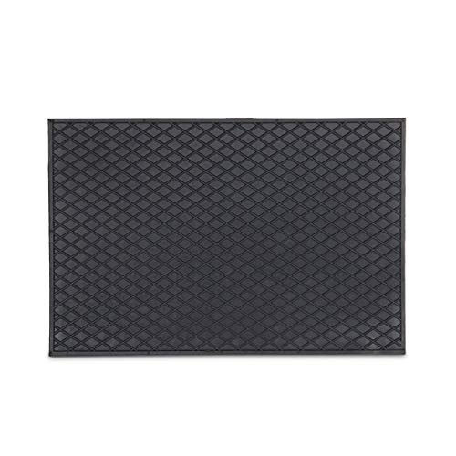 Relaxdays Gummi Fußmatte 60 x 40 cm Fußabtreter aus 100% Gummimaterial mit Anti-Rutsch-Funktion Schmutzfangmatte zum Füße Abtreten Outdoor Gummimatte als Schmutzmatte und Tür Eingangsmatte, schwarz von Relaxdays