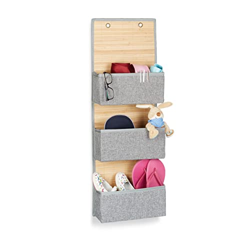 Relaxdays Hängeaufbewahrung Bad und Flur, 3 Fächer Türgarderobe 94 x 33 x 12 cm H x B x T, Bambus und Stoff, grau Relaxdays Hängeaufbewahrung Bad und Flur, 3 Fächer Türgarderobe 94 x 33 x 12 cm H x B x T, Bambus und Stoff, grau von Relaxdays