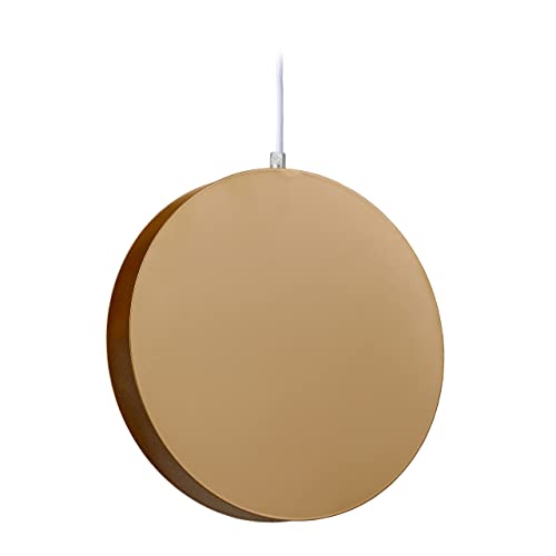 Relaxdays Hängelampe Kreis, Metall, runde Pendelleuchte, Ø 28 cm, E27, Hängeleuchte Wohnzimmer, Schlafzimmer, gold, 126 x 28 x 5 cm von Relaxdays