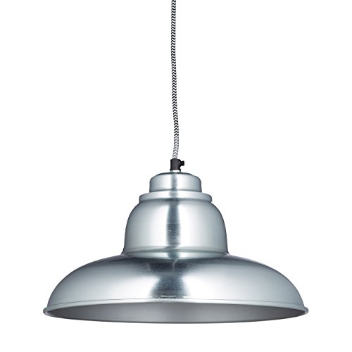 Relaxdays Hängeleuchte Metall, groß, Lampe, einfarbig, max. 40 Watt, H x B x T: 156 x 34 x 34 cm, Industrial, silber von Relaxdays