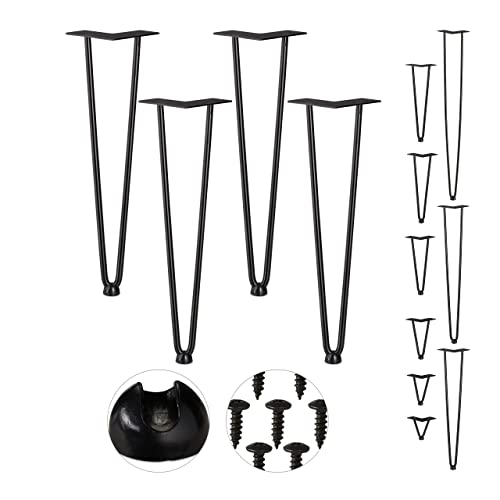 Relaxdays Hairpin Legs, 4er Set, 2 Streben, Metall, Haarnadel Tischbein für Hocker, Tisch & Schrank, 45 cm hoch, schwarz von Relaxdays