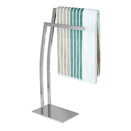 Relaxdays Handtuchhalter WIMEDO eckig H x B x T: ca. 84 x 32 x 20 cm freistehender Handtuchständer mit 2 Handtuchstangen und einem eckigen Standfuß als dekoratives Badaccessoire aus Edelstahl, silber Relaxdays Handtuchhalter WIMEDO eckig H x B x T: ca. 84 x 32 x 20 cm freistehender Handtuchständer mit 2 Handtuchstangen und einem eckigen Standfuß als dekoratives Badaccessoire aus Edelstahl, silber von Relaxdays