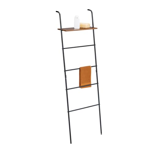 Relaxdays Handtuchleiter, 4 Sprossen, Ablage, HxBxT: 150 x 45,5 x 20 cm, Metall, Industrial Wäscheleiter, schwarz/braun Relaxdays Handtuchleiter, 4 Sprossen, Ablage, HxBxT: 150 x 45,5 x 20 cm, Metall, Industrial Wäscheleiter, schwarz/braun von Relaxdays