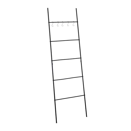 Relaxdays Handtuchleiter, 5 Sprossen & Haken, HxB: 178x58 cm, Metall, Handtücher & Kleidung, Bad, Wäscheleiter, schwarz Relaxdays Handtuchleiter, 5 Sprossen & Haken, HxB: 178x58 cm, Metall, Handtücher & Kleidung, Bad, Wäscheleiter, schwarz von Relaxdays