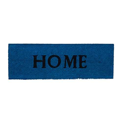 Relaxdays Home Fußmatte Kokosfaser Fußmatte 75x25 rutschfeste Oberfläche PVC blau von Relaxdays