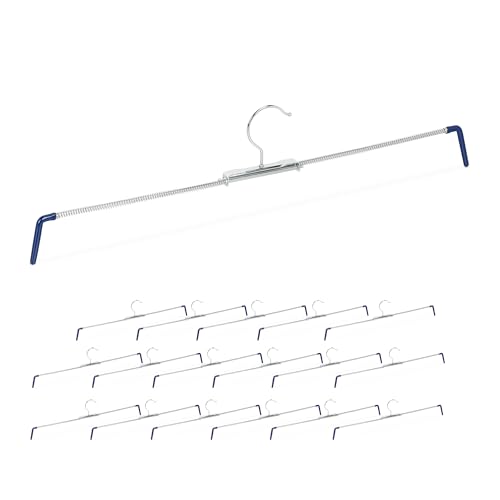 Relaxdays Hosenspannbügel, 18er Set, rutschhemmend, Hosen & Röcke, Spiral Hosenspanner, Breite 30-51,5 cm, silber/blau Relaxdays Hosenspannbügel, 18er Set, rutschhemmend, Hosen & Röcke, Spiral Hosenspanner, Breite 30-51,5 cm, silber/blau von Relaxdays