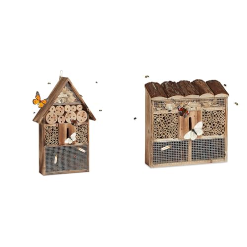 Relaxdays Insektenhotel 50 cm groß, Zum Aufhängen & Insektenhotel Zum Aufhängen, Bienenhotel, Schmetterlingshaus, Geflämmtes Holz, HBT: 31 x 30,5 x 9,5 cm, Natur Relaxdays Insektenhotel 50 cm groß, Zum Aufhängen & Insektenhotel Zum Aufhängen, Bienenhotel, Schmetterlingshaus, Geflämmtes Holz, HBT: 31 x 30,5 x 9,5 cm, Natur von Relaxdays